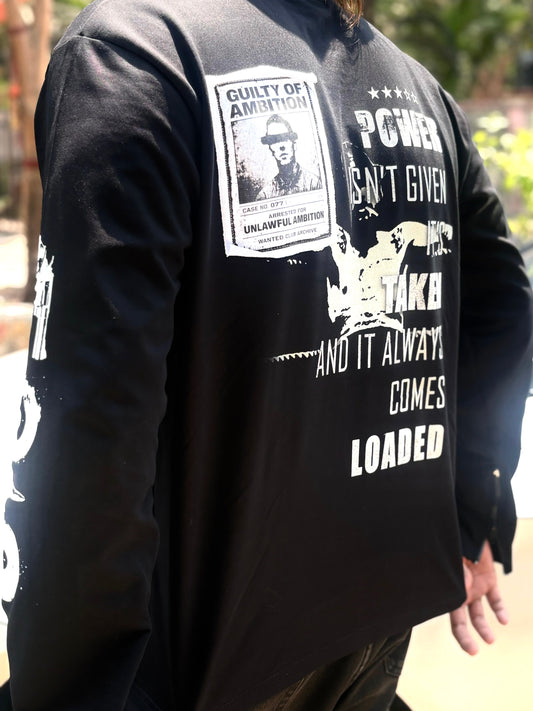 POWER FULL SLEEVES ZIPPER TEE