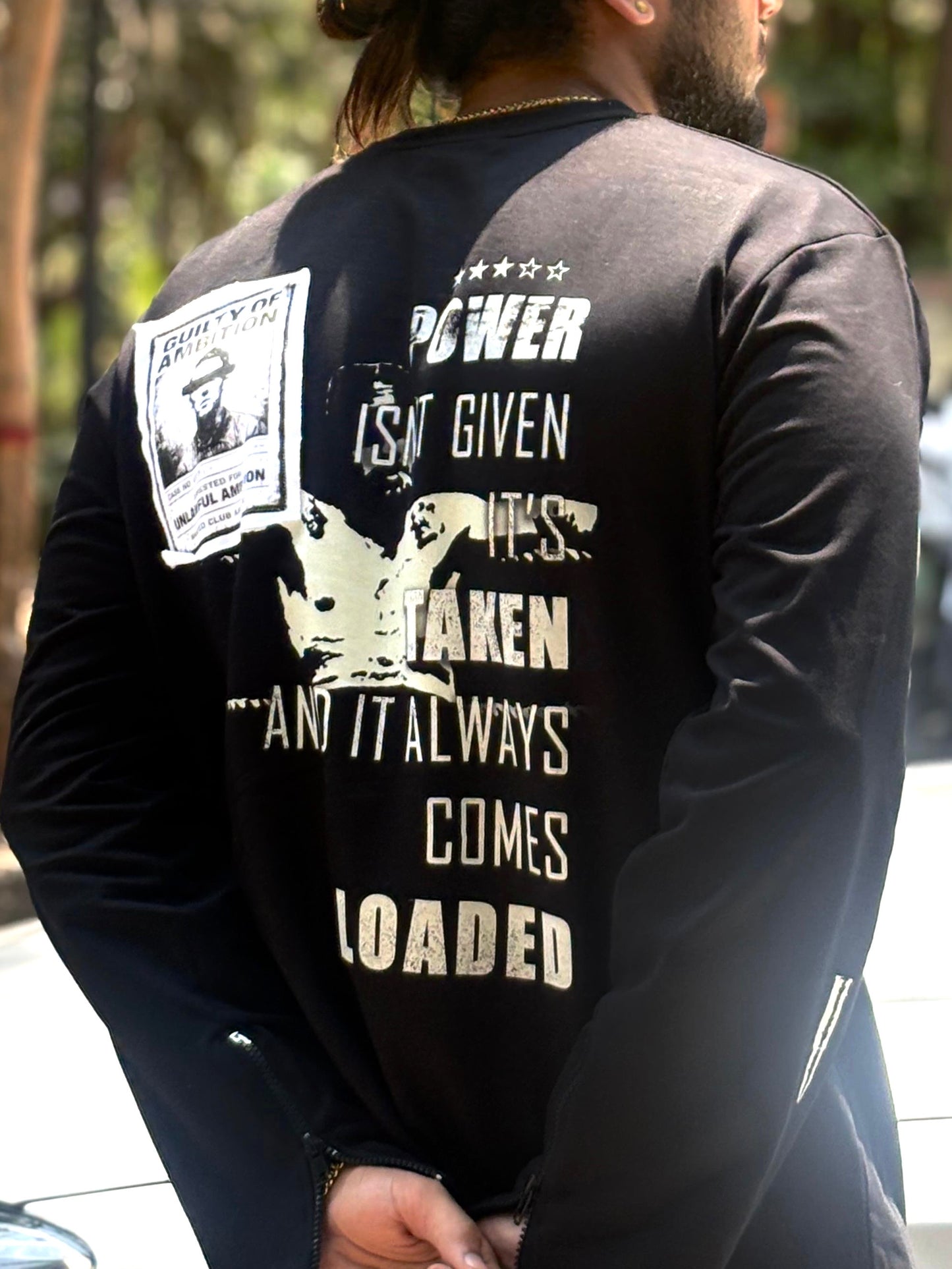 POWER FULL SLEEVES ZIPPER TEE